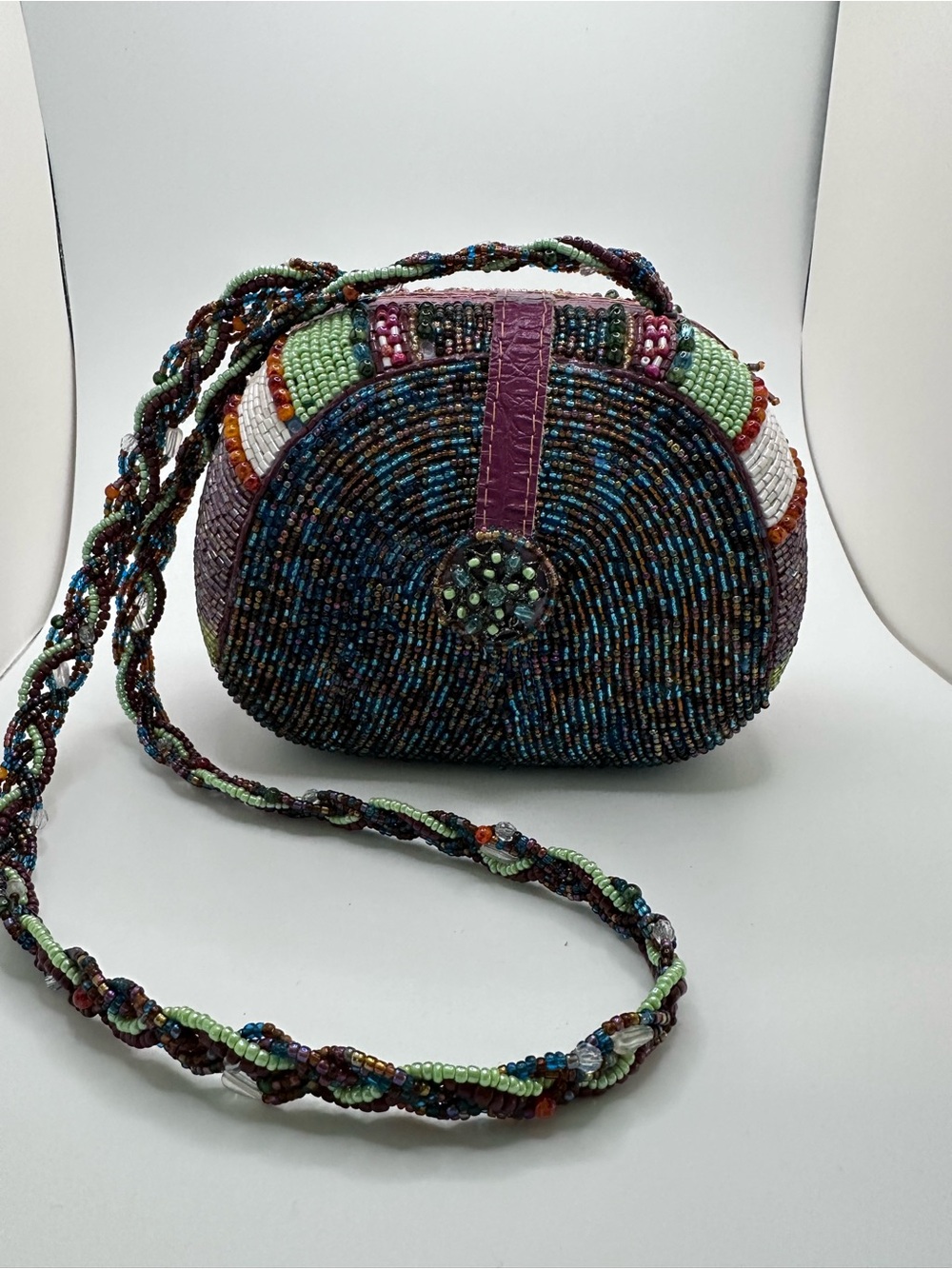 Beaded Multicolor Crossbody Bag